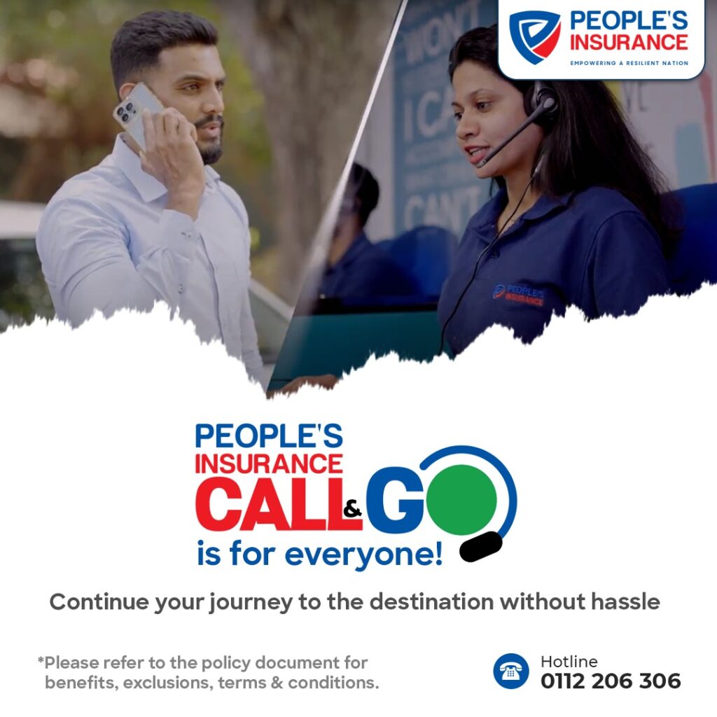 Navigating Life’s Road Safely with People’s Insurance “Call and Go” 10 Peoples Insurance Customer speaking on mobile phone while a People’s Insurance support agent with a headset assists from a call center.