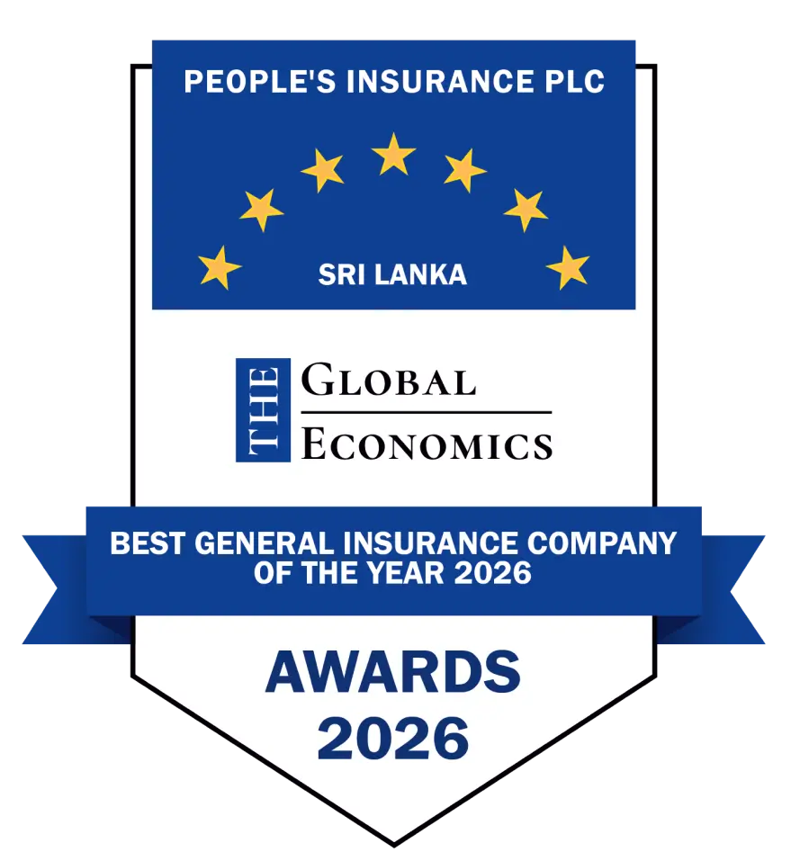People’s Insurance PLC recognized as Best General Insurer of the Year 2026 at The Global Economics Awards in Sri Lanka.
